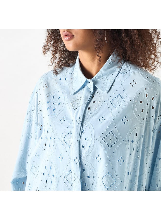 Lee Cooper Lee Cooper Embroidered Oversized Shirt  - Image 4