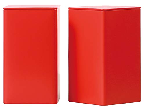 Tianhui Colorful Square Tin Can (Red, 2-Large) - Image 1