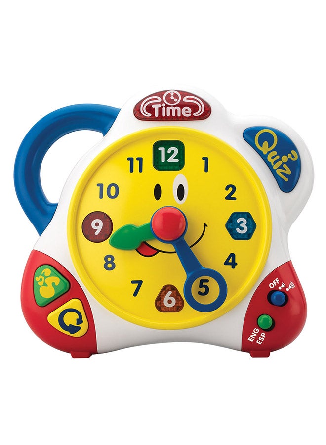 Happy Kids ساعة التعلم الثنائية اللغة للأطفال، لعبة إلكترونية تفاعلية، تطوير حسي، متينة، 19.06 × 5 × 18.5 سم، 24 شهرًا+ - متعددة الألوان - Image 1