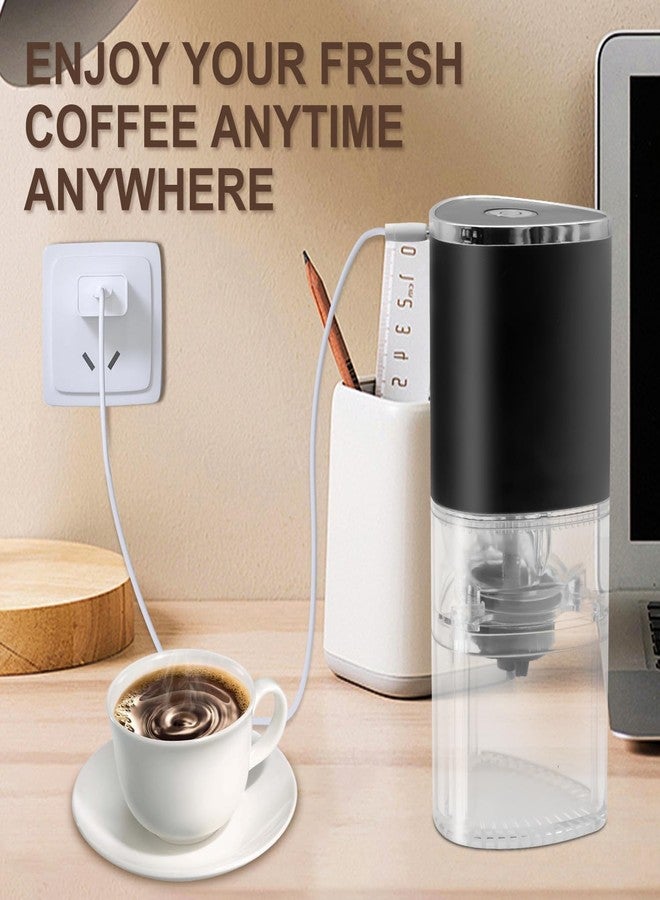 مطحنة قهوة كهربائية/يدوية محمولة ذات شفرات مخروطية، قابلة لإعادة الشحن عبر منفذ USB، صغيرة الحجم، مثالية لحبوب البن بنكهة الفانيليا والفول السوداني، مع إعدادات طحن من ناعم إلى خشن، مناسبة للسفر والتخييم والمكتب والمطبخ والمنزل. - Image 2