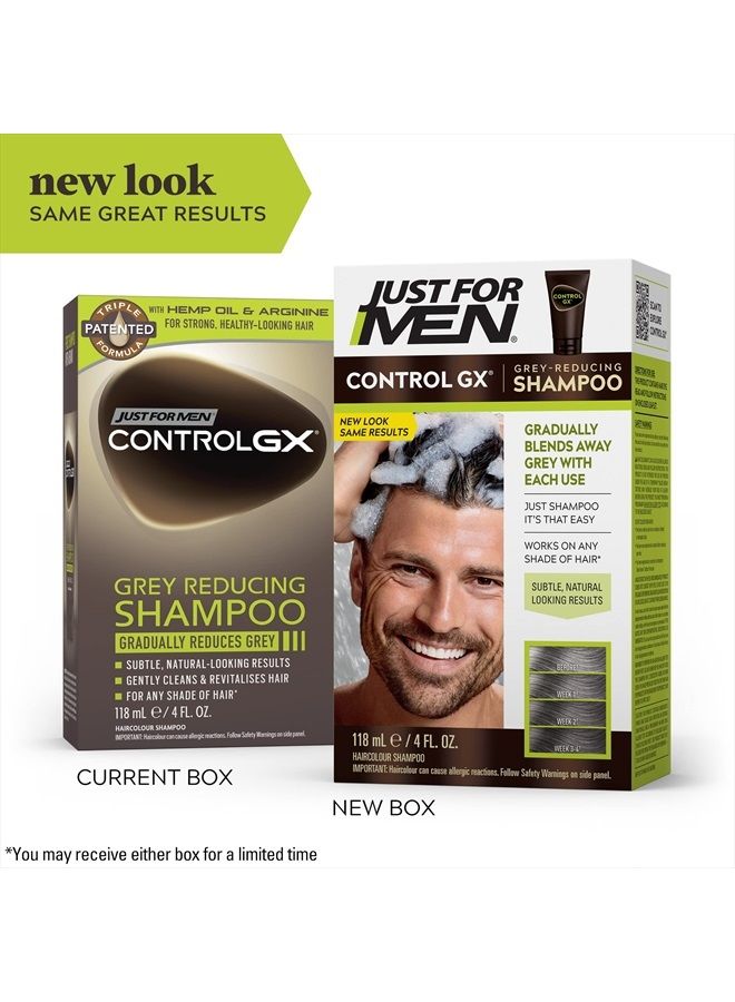 Just For Men Control GX Grey Reducing Shampoo, Gradual Hair Color for Stronger and Healthier Hair, 4 Fl Oz - Pack of 3 (Packaging May Vary) - Image 2