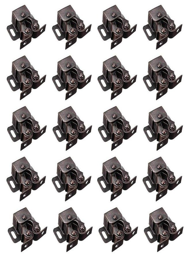 BTMB Cold Rolled Steel Cupboard Closet Cabinet Door Double Ball Roller Catch Latch 20pcs (Bronze Tone) - Image 1