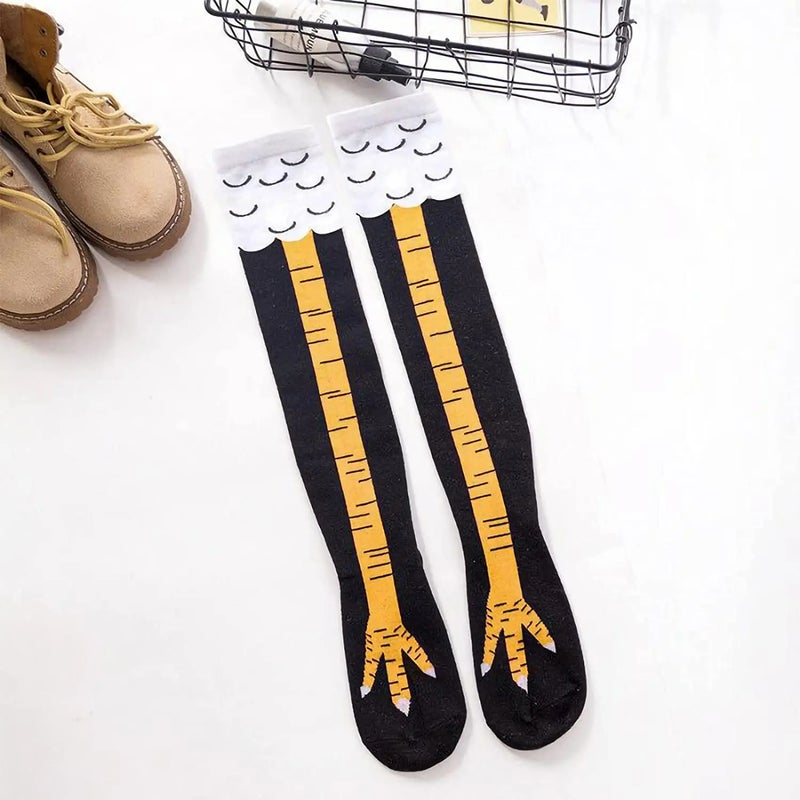 Over Knee Animal Drumstick Socks - 25.6 Inches Length Black Elastic Cotton Blend for Adult, Kid Role-play, Holiday Party Gift - Image 2
