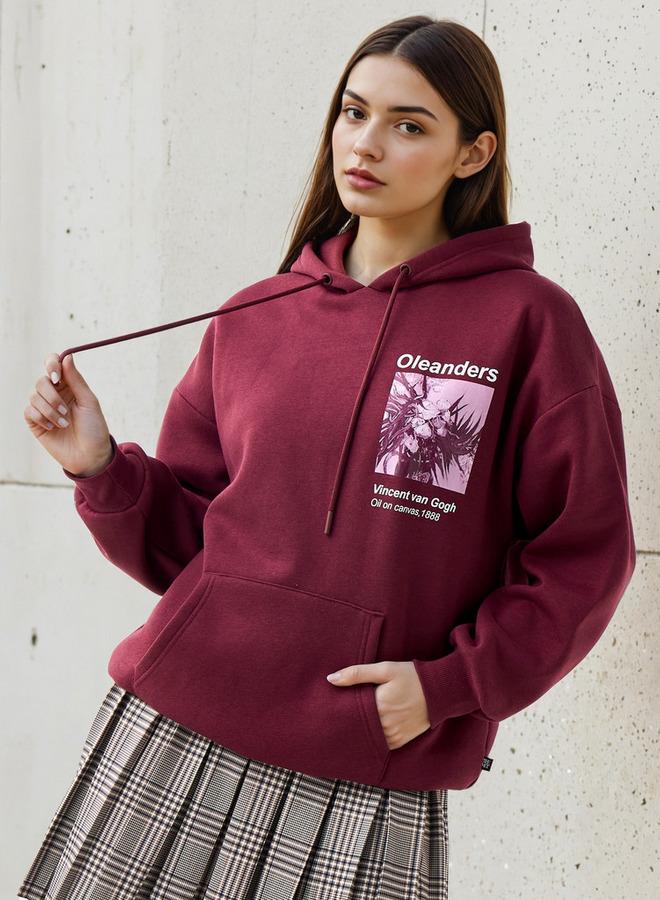 SP Characters Hooded Sweatshirt with Vincent Van Gogh Oleanders Print - Image 3