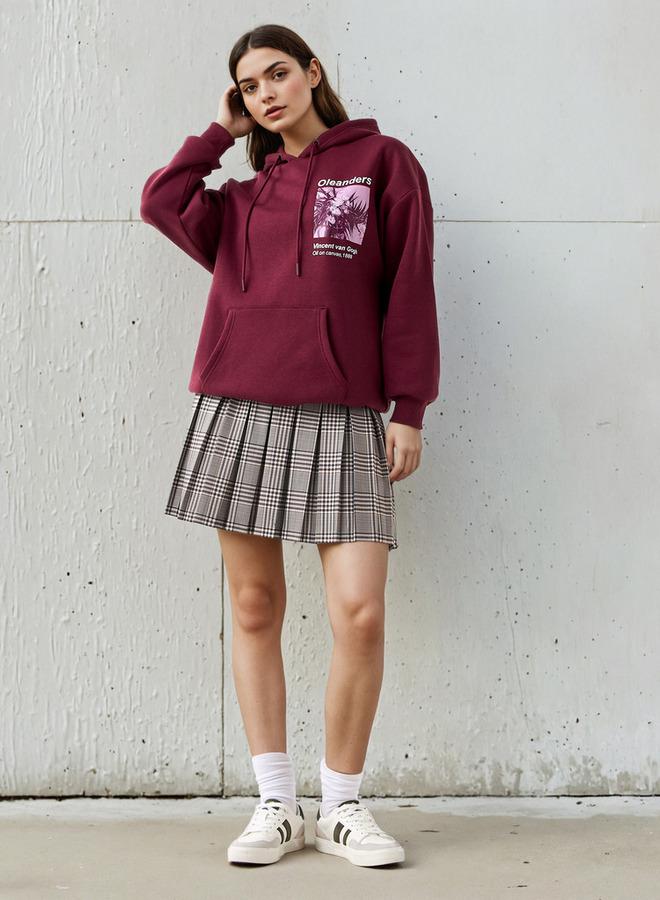 SP Characters Hooded Sweatshirt with Vincent Van Gogh Oleanders Print - Image 2