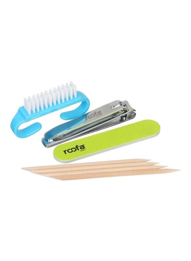 Roofa Spain 7-Piece Nail Care Set Green/Silver/Blue