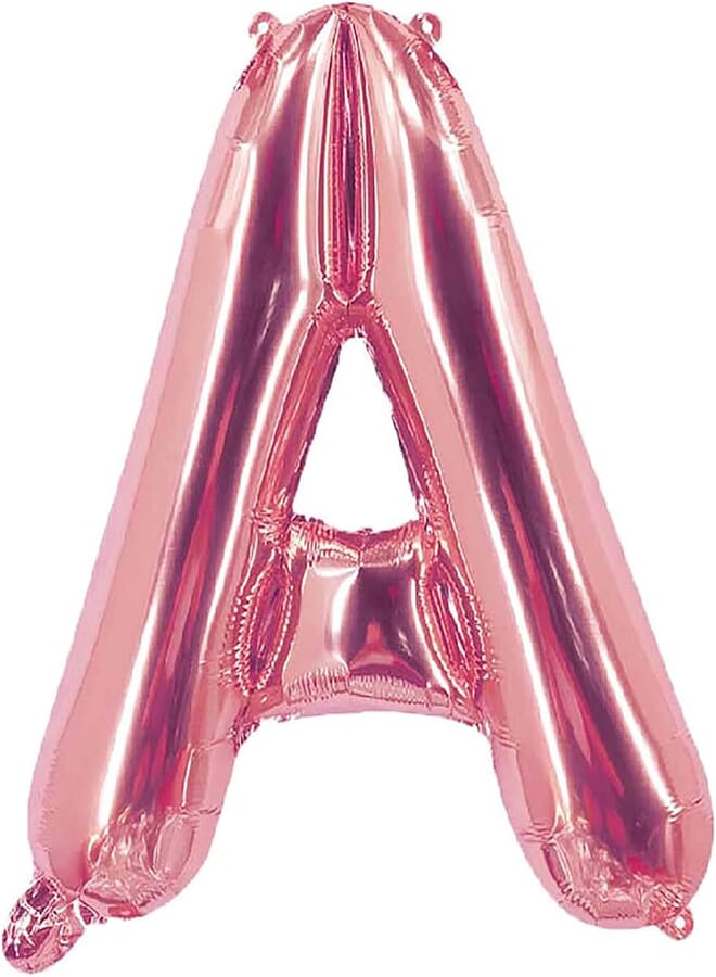 Party Time A Letter Foil Balloon, Rose Gold