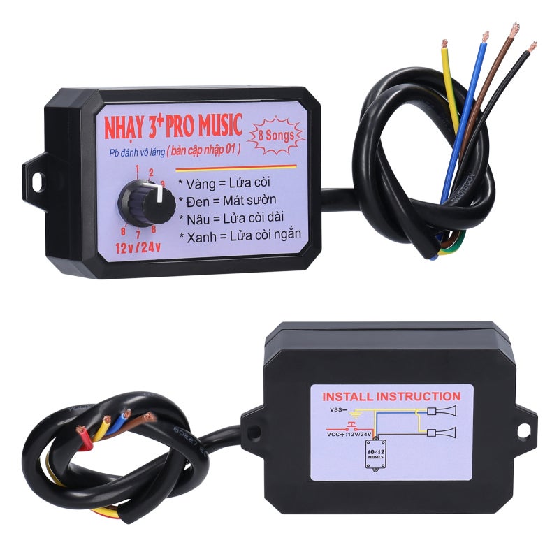 Car Horn Controller Electric Horn Speaker Sound Control Unit with 8 Sound Effects Switching 12-24V for Car Truck Marine Boat - Image 4