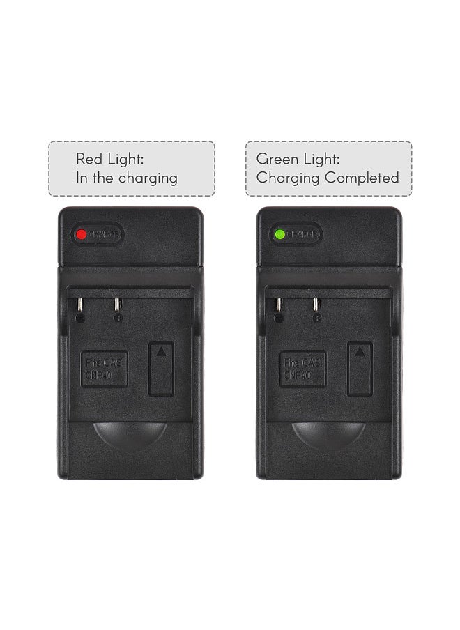 Generic - NP-40 Battery Charger with LED Indicator Type-C Port & USB Cable Replacement for Casio EX-Z400/EX-FC100/EX-FC150/EX-P505/EX-P600/EX-P700/Zoom EX-Z100/EX-Z1000/EX-Z1050/EX-Z700/EX-Z750/EX-Z850 - Image 1