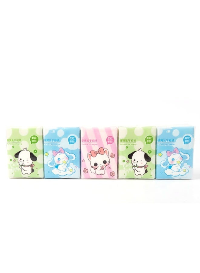 Crazy Boss 10 Pack Pocket Tissue Paper – Soft Portable Mini Tissue Packs | Travel-Friendly Facial Tissues | Cute Cartoon Design | 1-Ply Everyday Use - Image 1