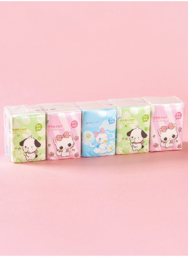 Crazy Boss 10 Pack Pocket Tissue Paper – Soft Portable Mini Tissue Packs | Travel-Friendly Facial Tissues | Cute Cartoon Design | 1-Ply Everyday Use - Image 3