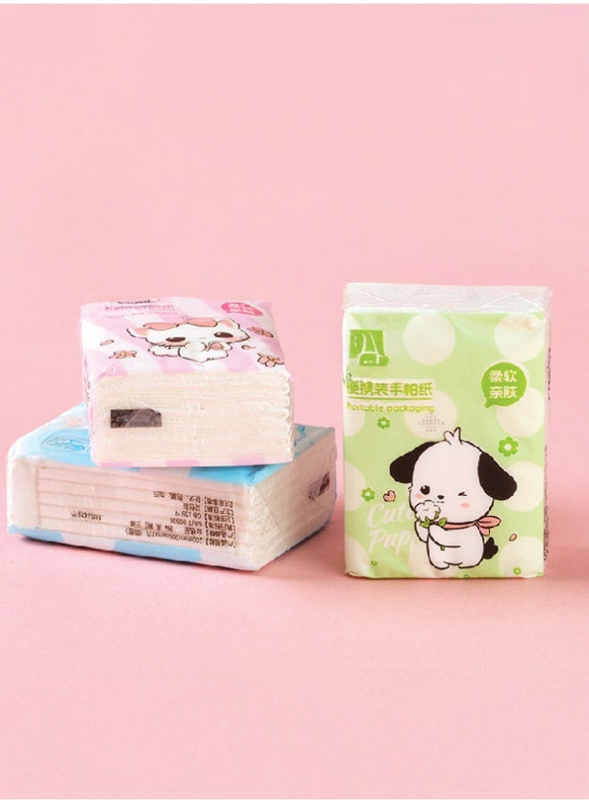 Crazy Boss 10 Pack Pocket Tissue Paper – Soft Portable Mini Tissue Packs | Travel-Friendly Facial Tissues | Cute Cartoon Design | 1-Ply Everyday Use - Image 2