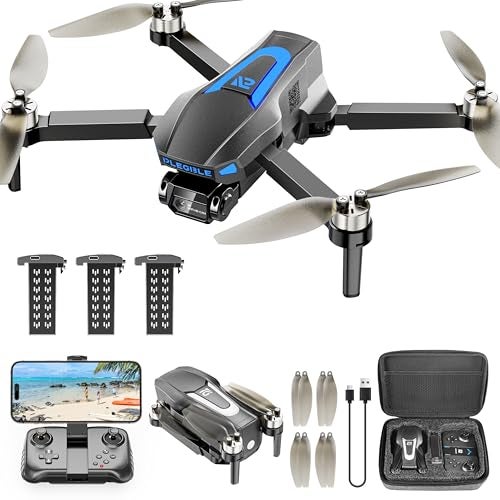 Drones with Camera for Adults 4K Brushless Motor Drone for Kids Beginners FPV Foldable RC Quadcopter with 3 Batteries 45 Mins Long Flight Time BeyondRange Loss Alert Toys Gifts for Men Boys