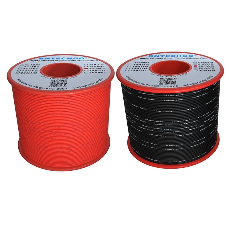 BNTECHGO 26 Gauge Silicone Wire Spool Red and Black Each 250ft Flexible 26 AWG Stranded Tinned Copper Wire - Image 2