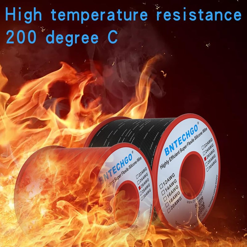 BNTECHGO 26 Gauge Silicone Wire Spool Red and Black Each 250ft Flexible 26 AWG Stranded Tinned Copper Wire - Image 5
