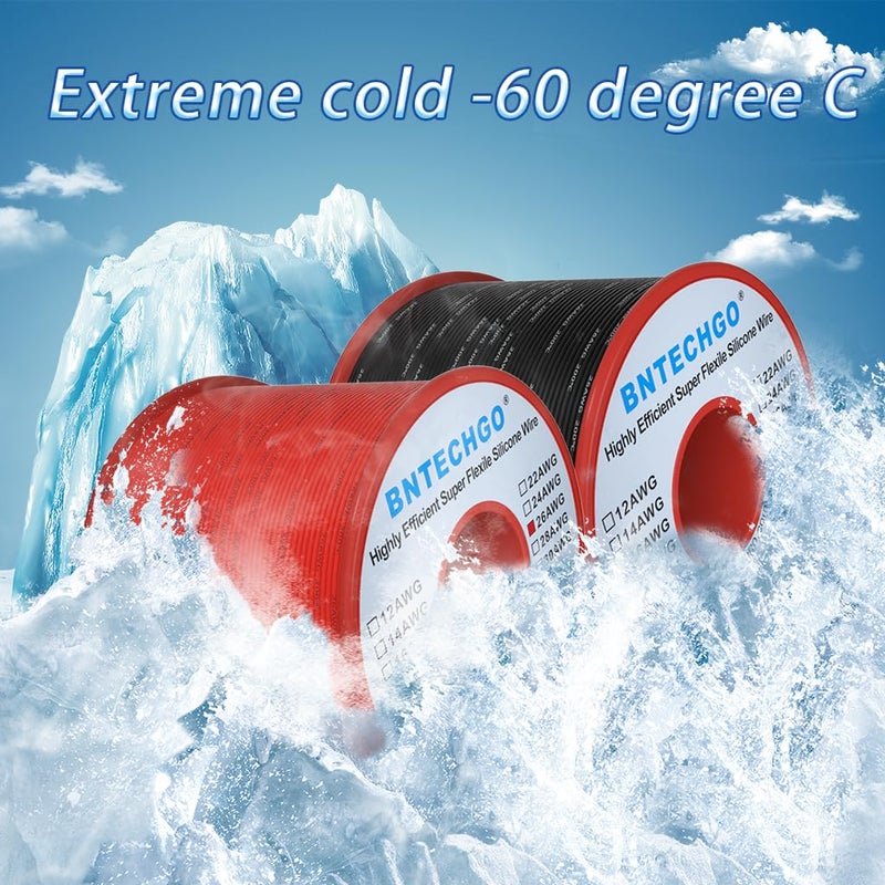 BNTECHGO 26 Gauge Silicone Wire Spool Red and Black Each 250ft Flexible 26 AWG Stranded Tinned Copper Wire - Image 4