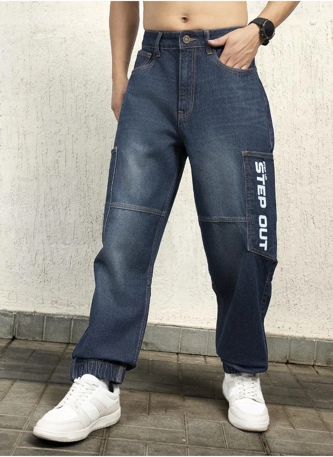 هوبرهولمي Men Indigo Jeans - Baggy Loose Fit for Relaxed Style