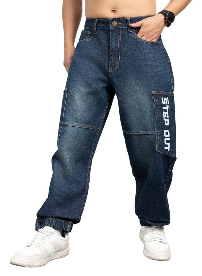 Hubberholme Men Indigo Jeans - Baggy Loose Fit for Relaxed Style  - Image 3