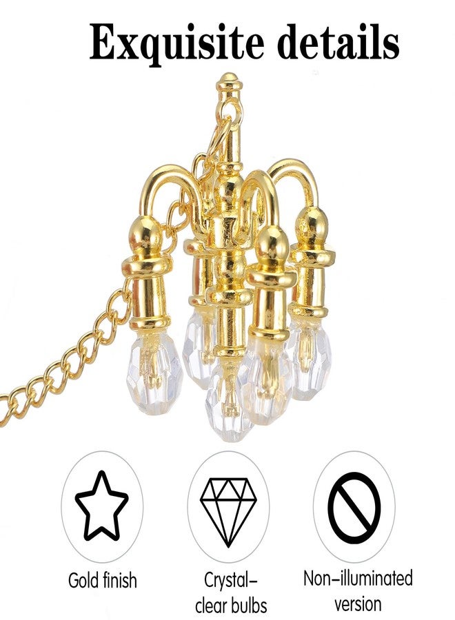 HaiFafafaing Mini Chandelier Crystal Miniature Dollhouse Chandelier 5 Head Hanging Ceiling Lamp Gold 1:12 Scale Miniature Dollhouse Accessories for Doll House Accessories - Image 3