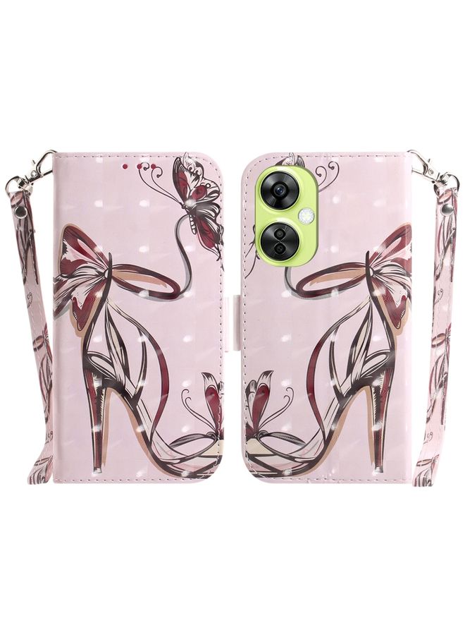 HuHa Case Cover For For OnePlus Nord CE 3 Lite/Nord N30 3D Colored Horizontal Flip Leather Phone Case(Butterfly High-heeled)