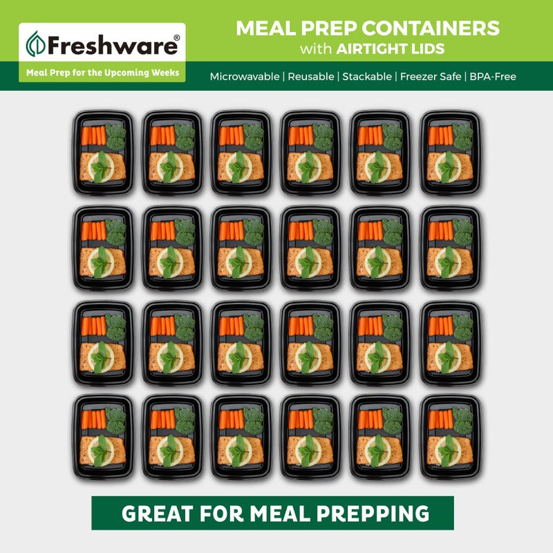 Freshware Meal Prep Containers [50 Pack] 1 Compartment Food Storage Containers with Lids, Bento Box, BPA Free, Stackable, Microwave/Dishwasher/Freezer Safe (16 oz) - Image 3