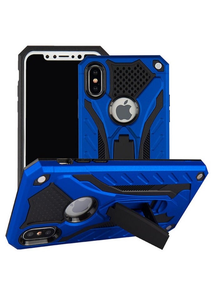 Bills iPhone XS Max Premium Armor Case Built-In Kickstand - Military-Grade Shockproof Protective Cover with Reinforced Corners (Blue)  - Image 1