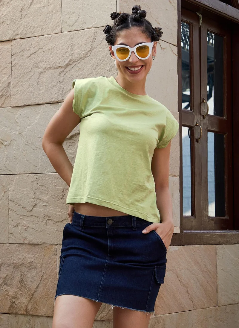 Women's Solid Sage Green Top