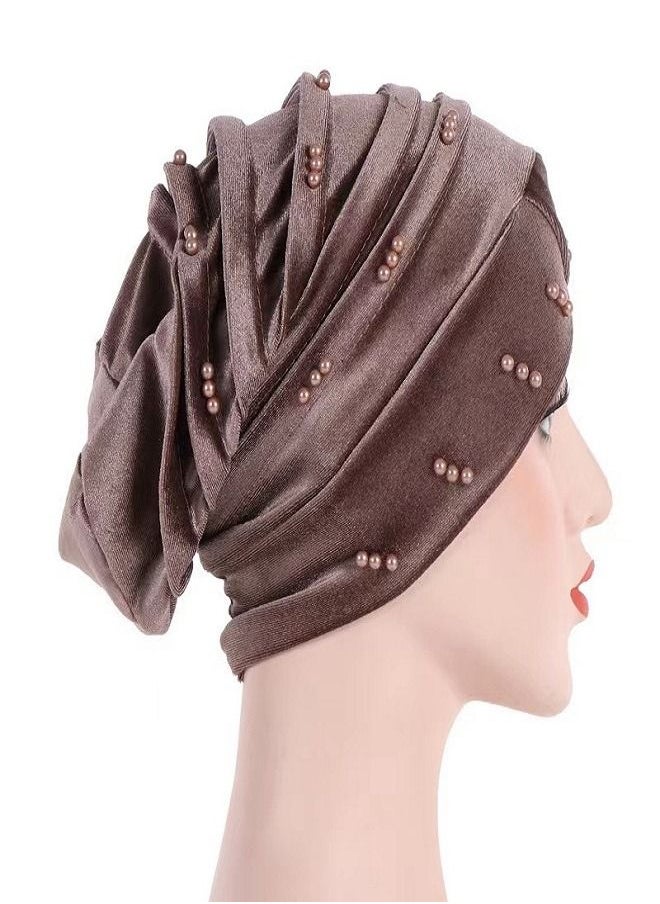 Generic - Velvet pearl Scarf Brown - Image 1