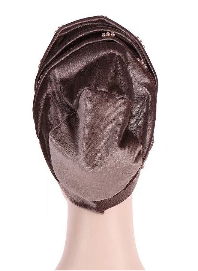 Generic - Velvet pearl Scarf Brown - Image 1