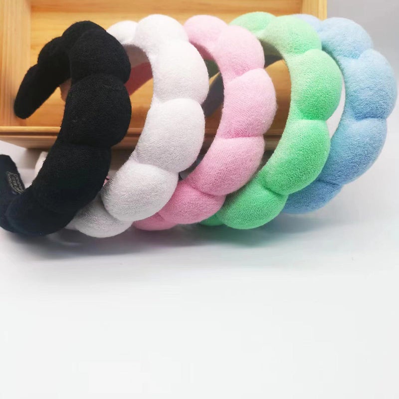 TYSSELY Spa Headbands for Washing Face Makeup Skin Care Headband Women Bubble Facial Beauty Headbands Puffy Shower Towel Band Hair Headband - Image 3