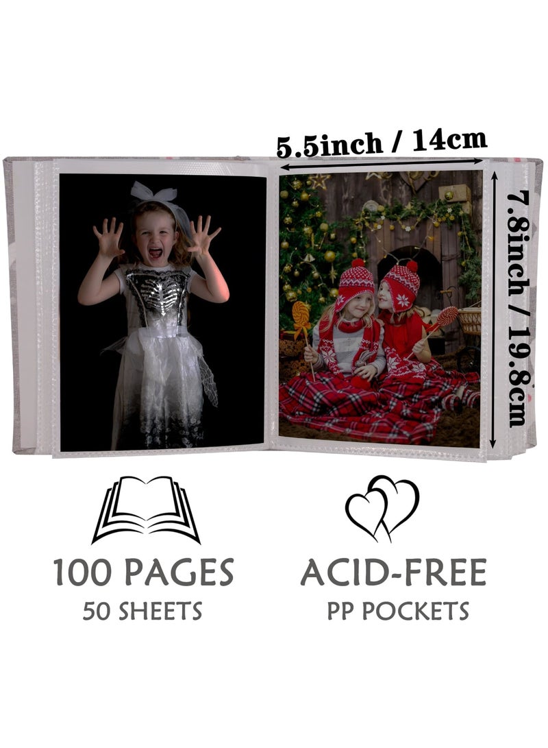 Barakah ألبوم صور للأطفال مع 100 جيب، غلاف من الكتان مقاس 4x6 بوصة، كتاب ذكريات للأولاد والبنات، ألبوم صور بموضوع الطائرة للصور العائلية، السنة الأولى للطفل، أعياد الميلاد واللحظات الخاصة - Image 3