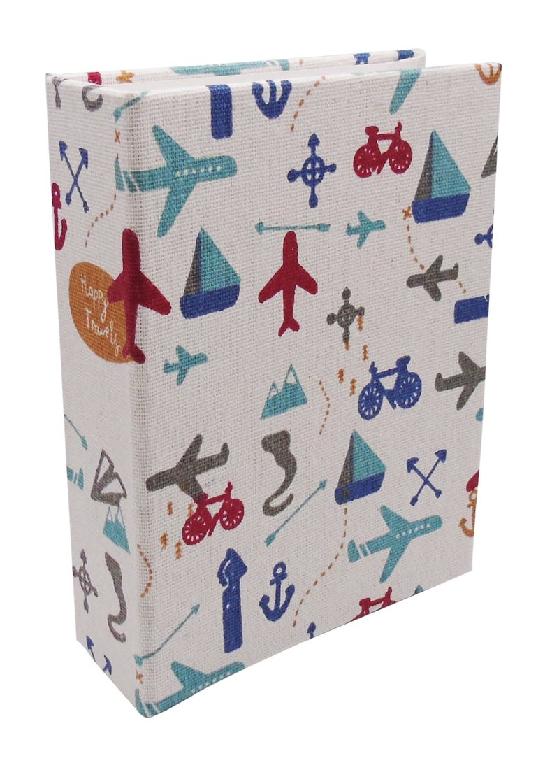 Barakah ألبوم صور للأطفال مع 100 جيب، غلاف من الكتان مقاس 4x6 بوصة، كتاب ذكريات للأولاد والبنات، ألبوم صور بموضوع الطائرة للصور العائلية، السنة الأولى للطفل، أعياد الميلاد واللحظات الخاصة - Image 1