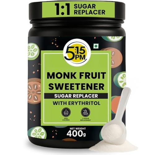 5:15PM 5:15 PM MonkFruit Sweetener with Erythritol 400 g | Monk Fruit Sweetener I Monk Fruit Powder I MonkFruit Sugar Extract For Cooking & Baking - Image 1