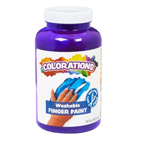 Colorations Washable Finger Paints 16 fl oz Violet NonToxic Creamy Vibrant Kids Paint Craft Hobby Fun Art Supplies Young kids finger painting hand painting CWFVI - Image 1
