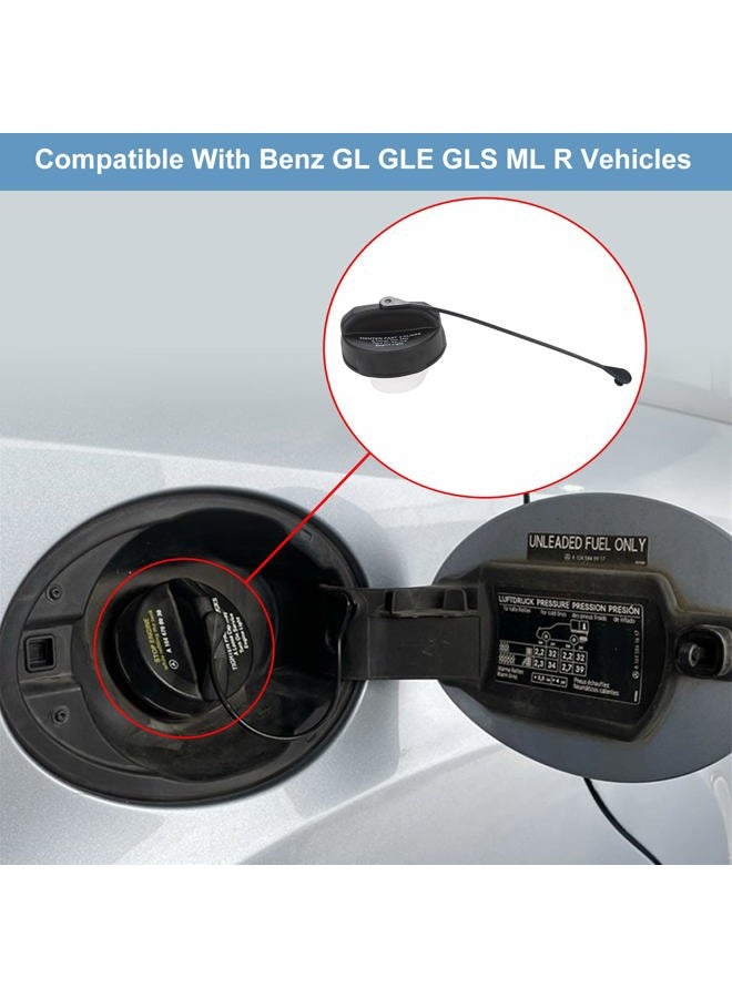 ONER Fuel Tank Filler Cap,Gas Cap Compatible with Mercedes Benz GL GLE GLS ML R - 2007-2016 GL450, 2008-2016 GL550, 2006-2015 ML350, 2008-2014 ML550 And More，Replace # 1644700030, 1664705800 - Image 2