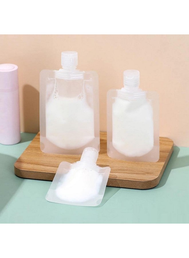 AUGEN Travel Fluid Makeup Packing Bag 30Ml/50Ml/100Ml Refillable Pouches Empty Cosmetic Squeeze Pouch Leakproof Stand-Up Spout Bags Containers Foldable for Toiletries/Lotion/Shampoo (Pack of 2 Set) - Image 3