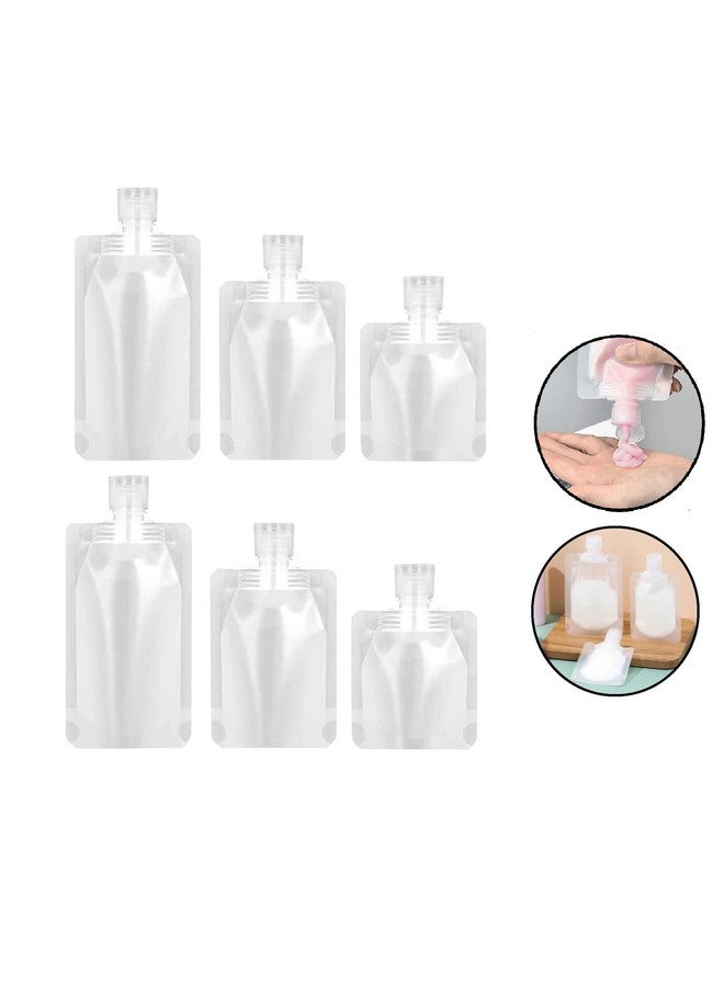 AUGEN Travel Fluid Makeup Packing Bag 30Ml/50Ml/100Ml Refillable Pouches Empty Cosmetic Squeeze Pouch Leakproof Stand-Up Spout Bags Containers Foldable for Toiletries/Lotion/Shampoo (Pack of 2 Set) - Image 2