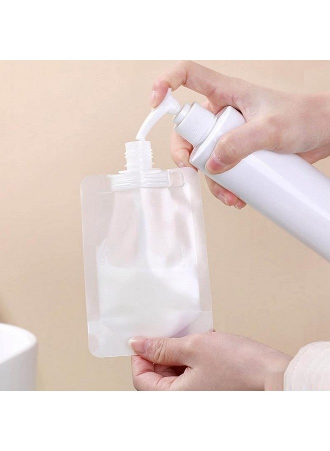 AUGEN Travel Fluid Makeup Packing Bag 30Ml/50Ml/100Ml Refillable Pouches Empty Cosmetic Squeeze Pouch Leakproof Stand-Up Spout Bags Containers Foldable for Toiletries/Lotion/Shampoo (Pack of 2 Set) - Image 5