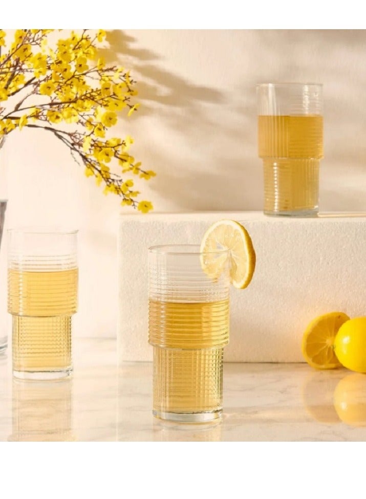 LAV 3-Piece Helen Long Drink Tumbler Set – 515 ml – Clear Glasses for Water, Juice, Cocktails & Cold Beverages - Image 1