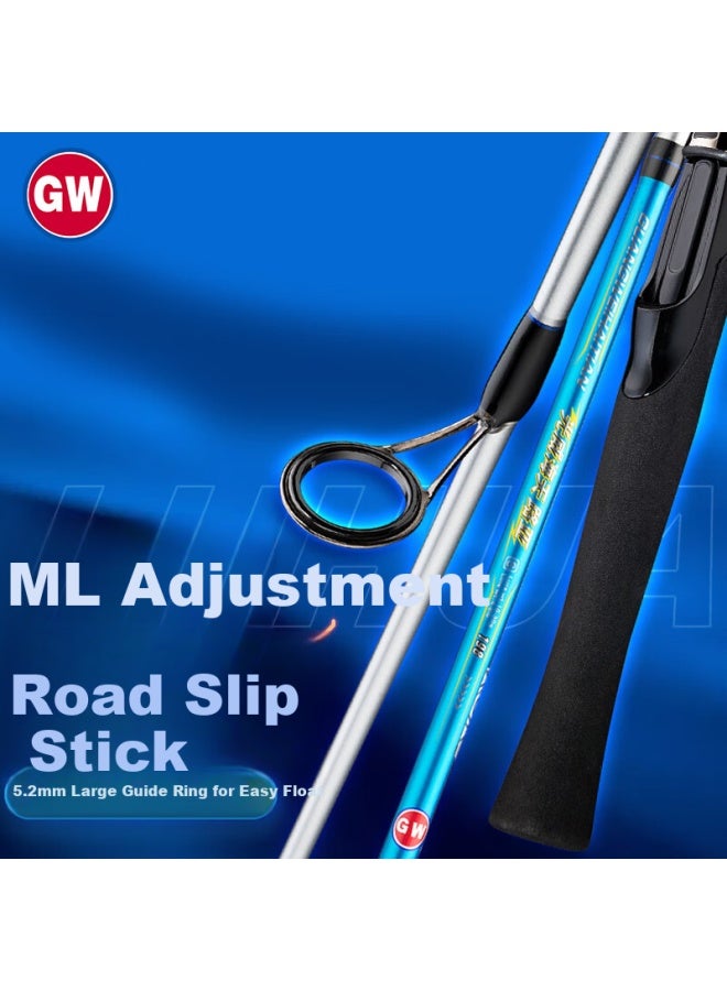Gw Fishing Rod, 1.68 Meters, Haitian Road Sliding Rod, Bare Rod, Ml Action Rod, Sliding Float Rod, Large Guide Rings, Can Pass Space Beans Fishing