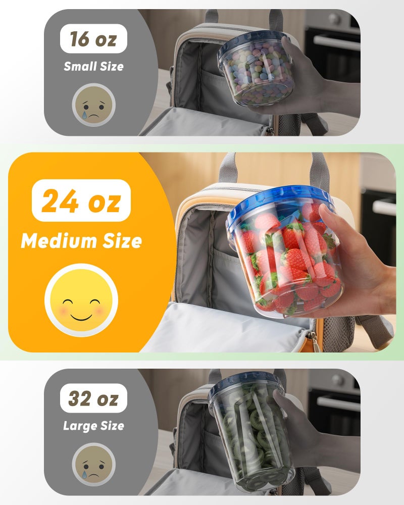 BiuLeon 6 Pack-24 oz Freezer Storage Containers, Plastic Food Storage Containers with Twist Top Lids, BPA Free and Reusable Soup Containers with Lids, Leakproof/Microwave/Dishwasher Safe - Image 5