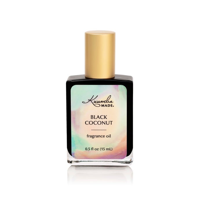 BLACK COCONUT FRAGRANCE OIL 05 FL OZ NOTES OF COCONUT DARK CHOCOLATE AND ROASTED ALMOND CLEAN LONGLASTING SCENT ALCOHOL FREE PERFUME