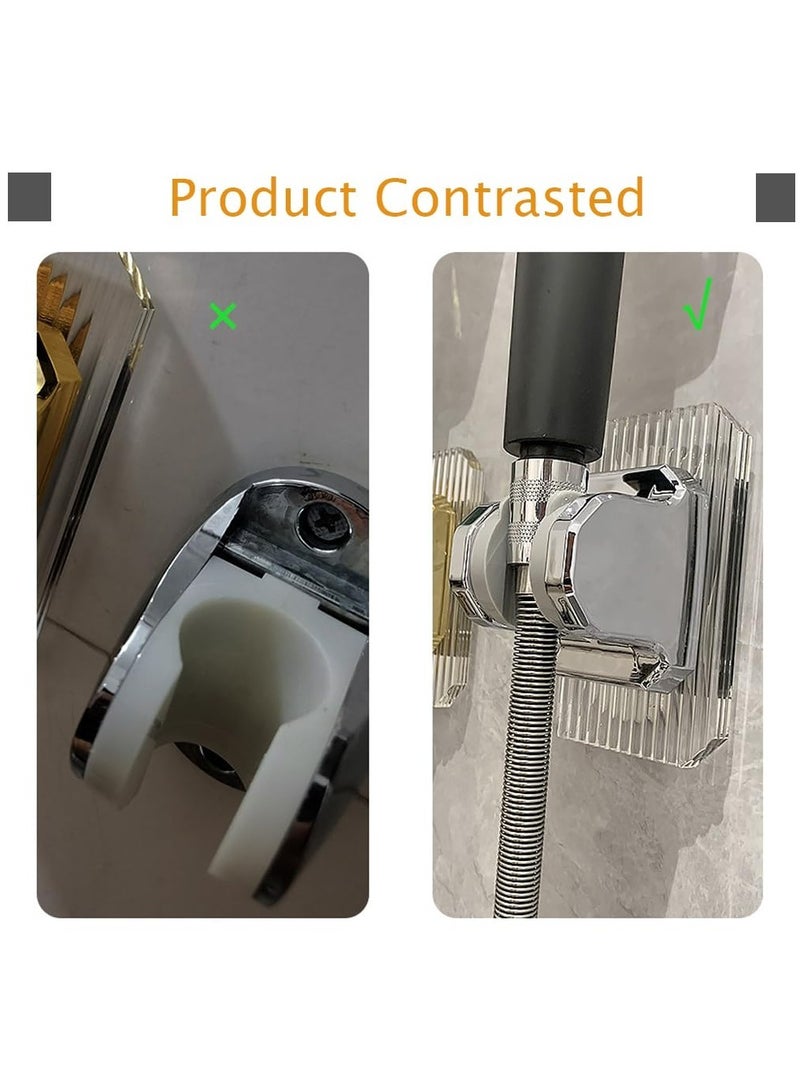 SOLARAE Shower Head Holder, 2 Pcs Adjustable Shower Head Holder, Handheld Shower Head Holder Wall Mount, Acrylic Shower Bracket, Fashionable and Practical Bathroom Accessories, Silvery - Image 5