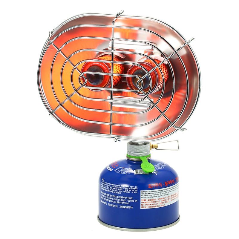 Double Head Outdoor Heater Portable Infrared Ray Camping Heating Stove Warmer Heating Gas Stove with Gas Tank Adapter - Image 1