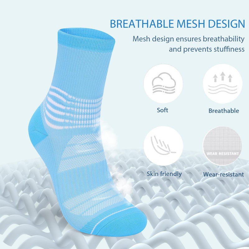 IRAMY Crew Compression Socks for Women Men with Ankle Arch Support Plantar Fasciitis Relief 3 Pairs - Image 3