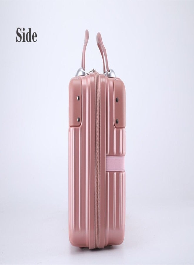 SUNBEET Makeup Case Suitcase, Mini Bag, Mini Hard Shell Travel Luggage, Women Portable Water Proof Carrying Suitcase, Organizer Bag, Small Hard Shell Cosmetic Luggage, Water Proof (Pink) - Image 2