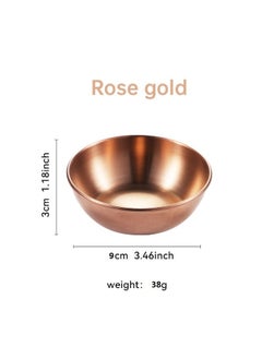 NIBEMINENT Stainless Steel Gold Sauce Dish Round Large Rose Gold-Sauce Dish 