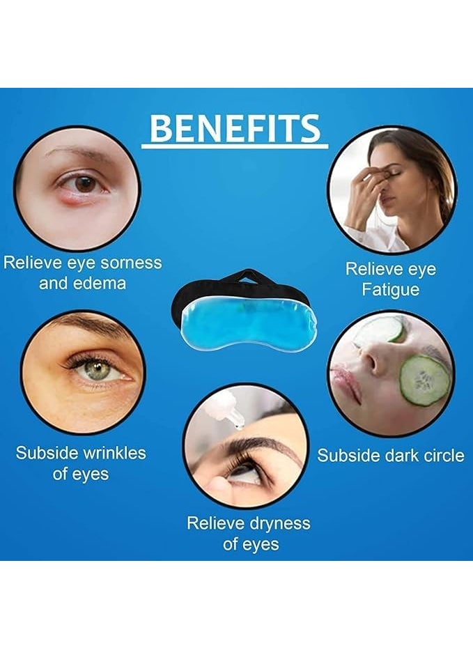 CLICKSY CLICKSY Eye Mask Cooling Gel Eye Cooling Gel Pads Ice Gel Mask Cooling Eyes Ice Eye Mask Pain Relief Redness Eye Gel For Dark Circles Eye Patches for Women and Men Multi  - Image 5