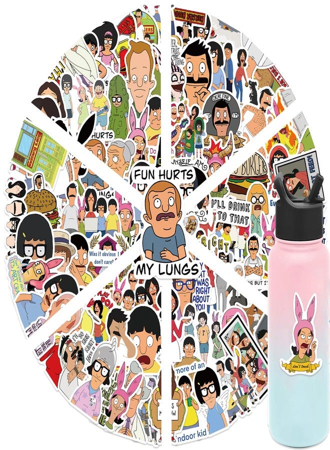MINRAIN 100PCS Funny Cartoon Bob's Burgers Waterproof Sticker for Water Bottles Cartoon Characters Stickers for Kids, Toddlers, Teens, Girls, Adults (Bob's Burgers) - Image 3