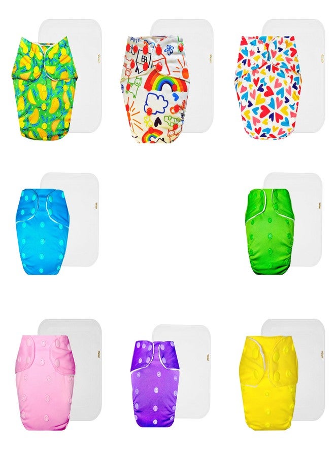 حفاضات دمبلدو القماشية الممتازة مع حشوة قطنية (عبوة من 8 قطع) | ملائمة تمامًا | مانعة للتسرب | أزرار كبس قابلة للتعديل | مناسبة للارتداء طوال اليوم | من 3 أشهر إلى 3 سنوات | للجنسين - Image 1